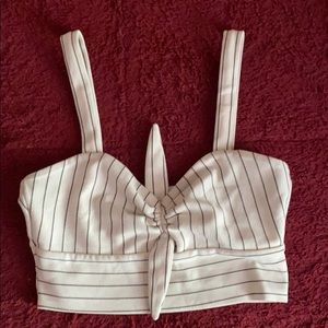 White and Black bow crop top